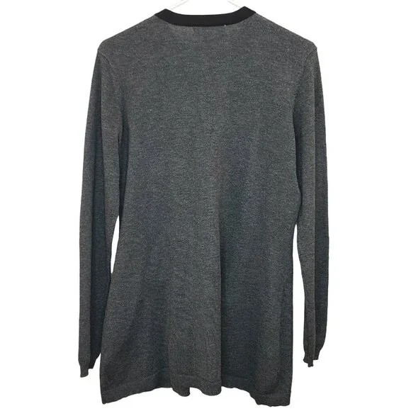 Carolyn Taylor Sweater Women Small Gray Full Zip Casual Work Everyday Basic - Picture 2 of 12